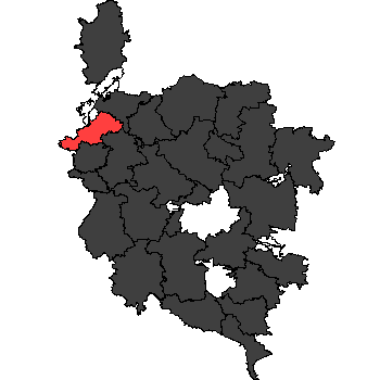 Landkreiskarte mit den Ergebnissen aus den Gemeinden
